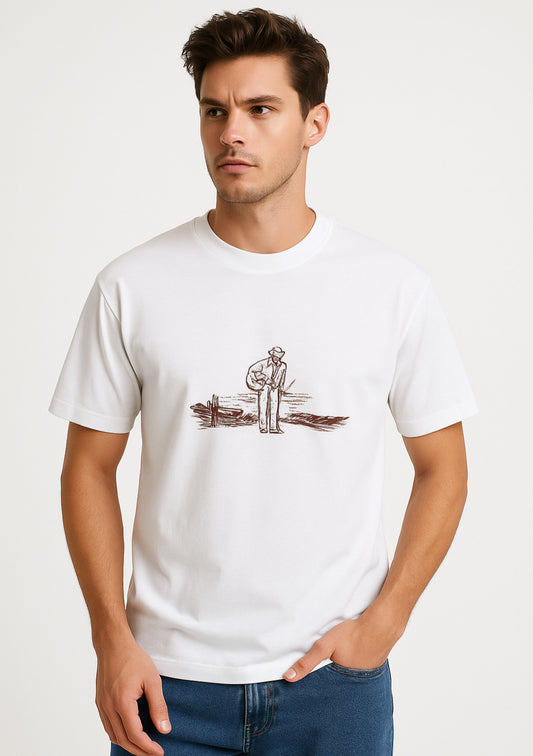Montx White Printed Regular Fit T-Shirt – Classic Edition