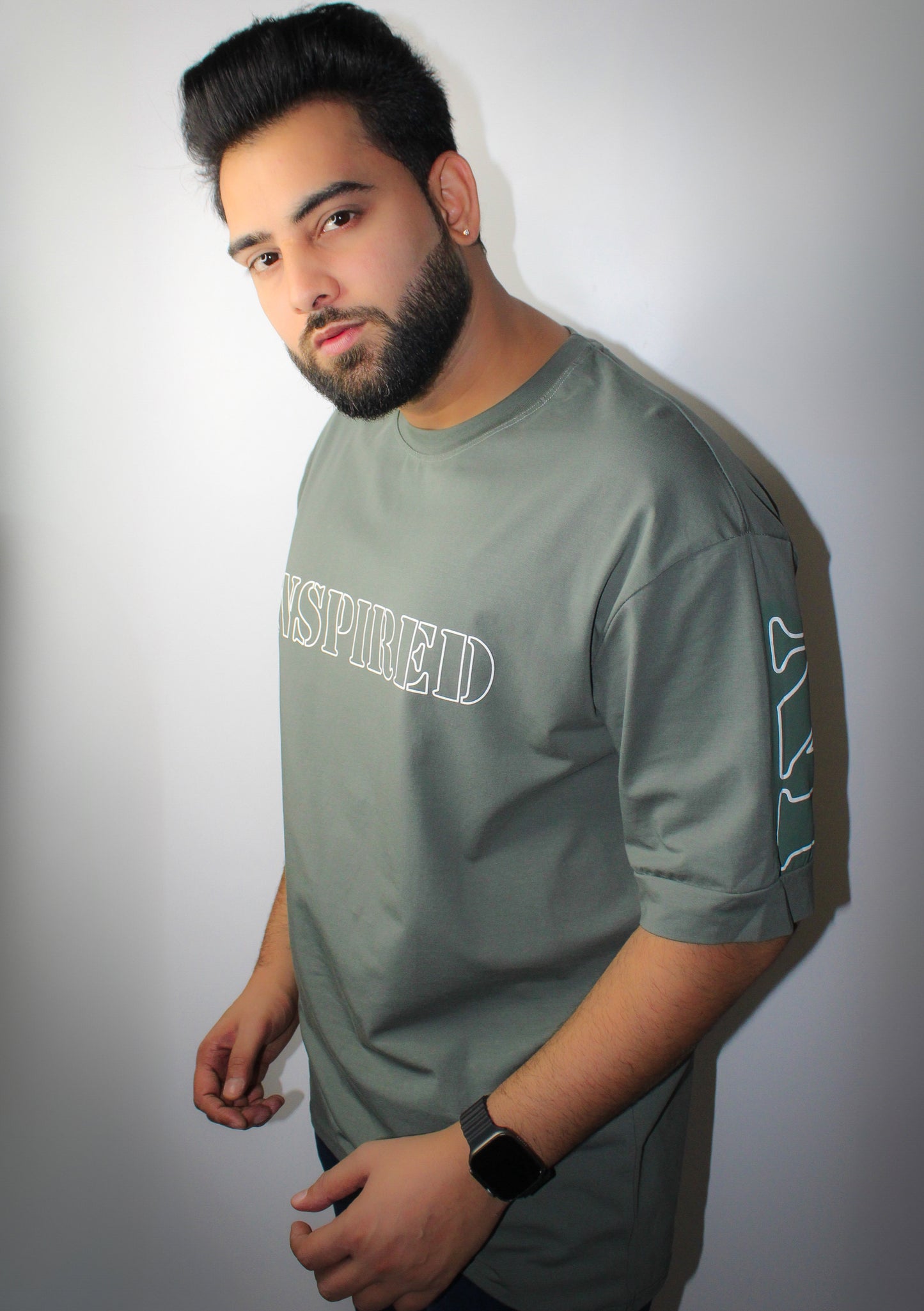 Montx Men's Inspired Print T-shirt Oversized Fit - Olive Color - Montx The Clothing Brand