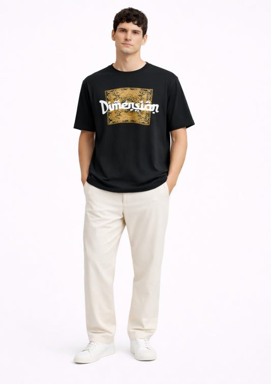 Montx Men's Cotton Round Neck T-shirt  Dimension Print  Regular Fit - Size XL - Montx The Clothing Brand