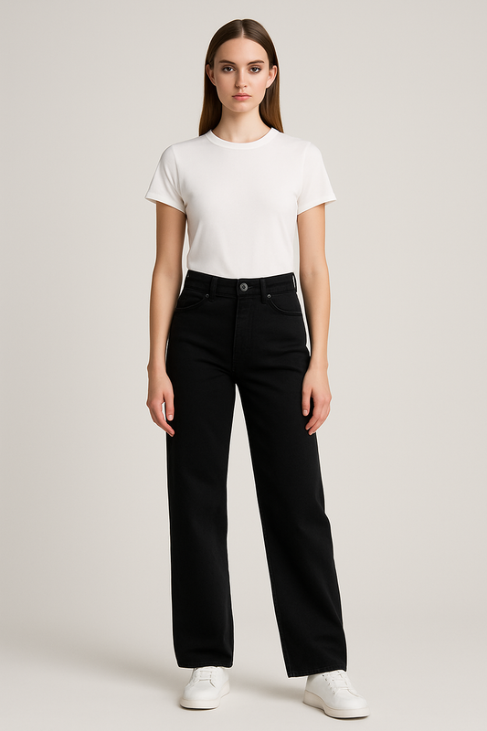 Montx Women's Denim Jeans Straight Fit - Black Color