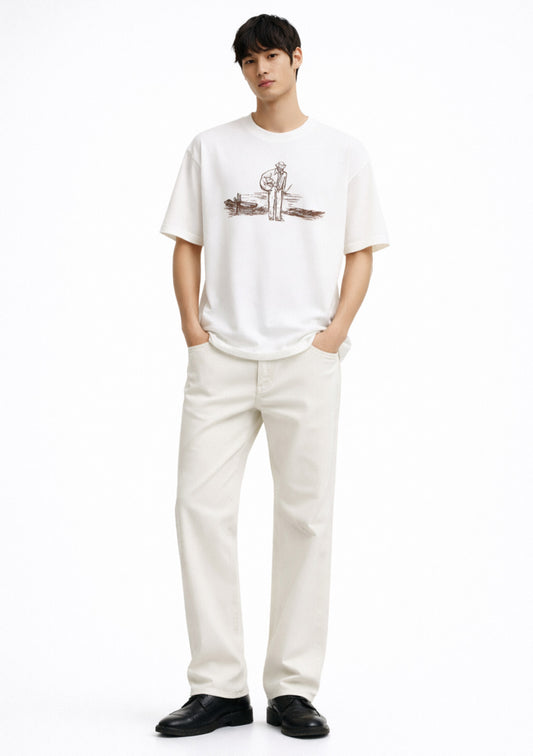 Montx White Printed Regular Fit T-Shirt – Classic Edition - Montx The Clothing Brand