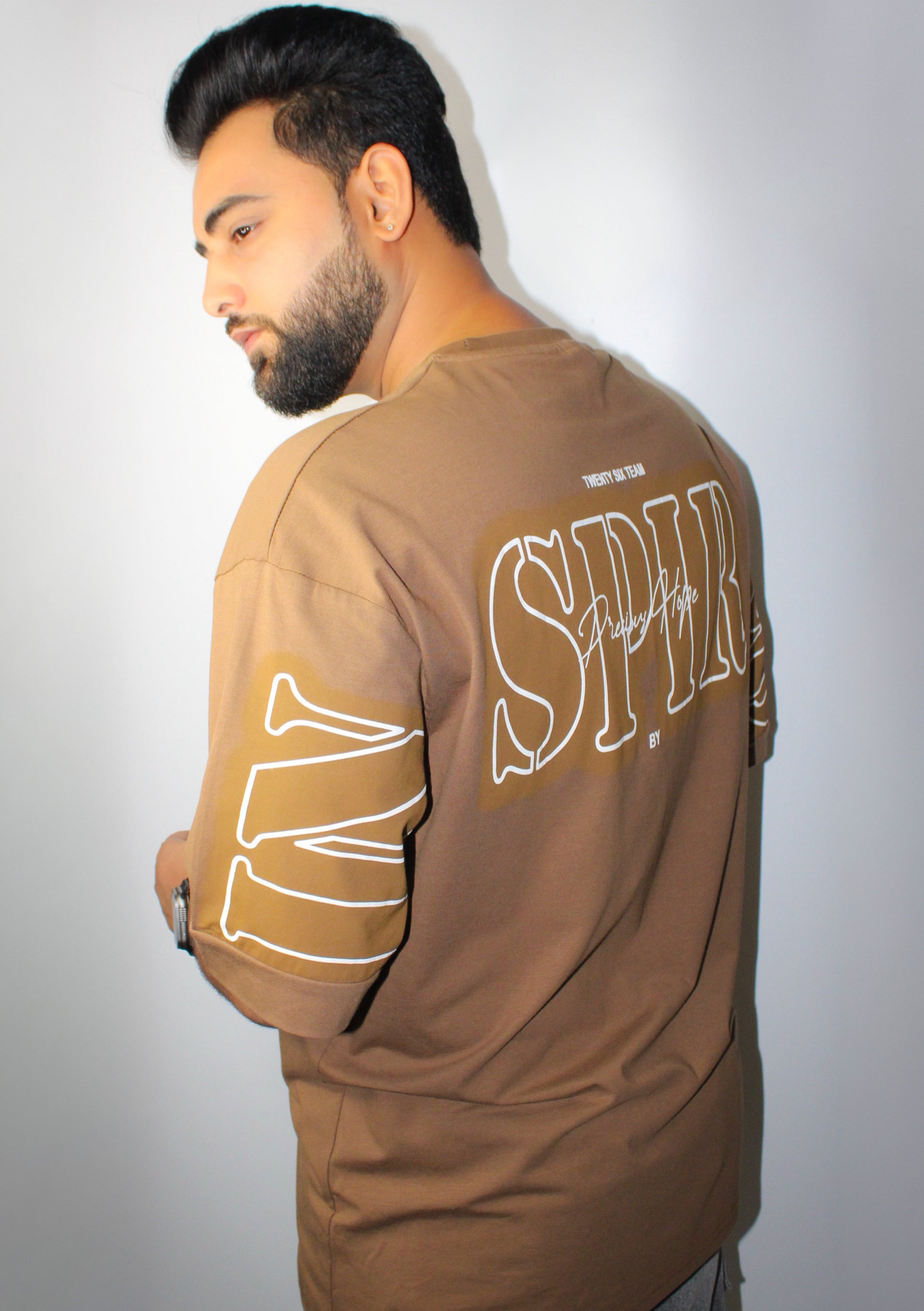 Montx Men's Inspired Print T-shirt Oversized Fit - Light Brown - Montx The Clothing Brand