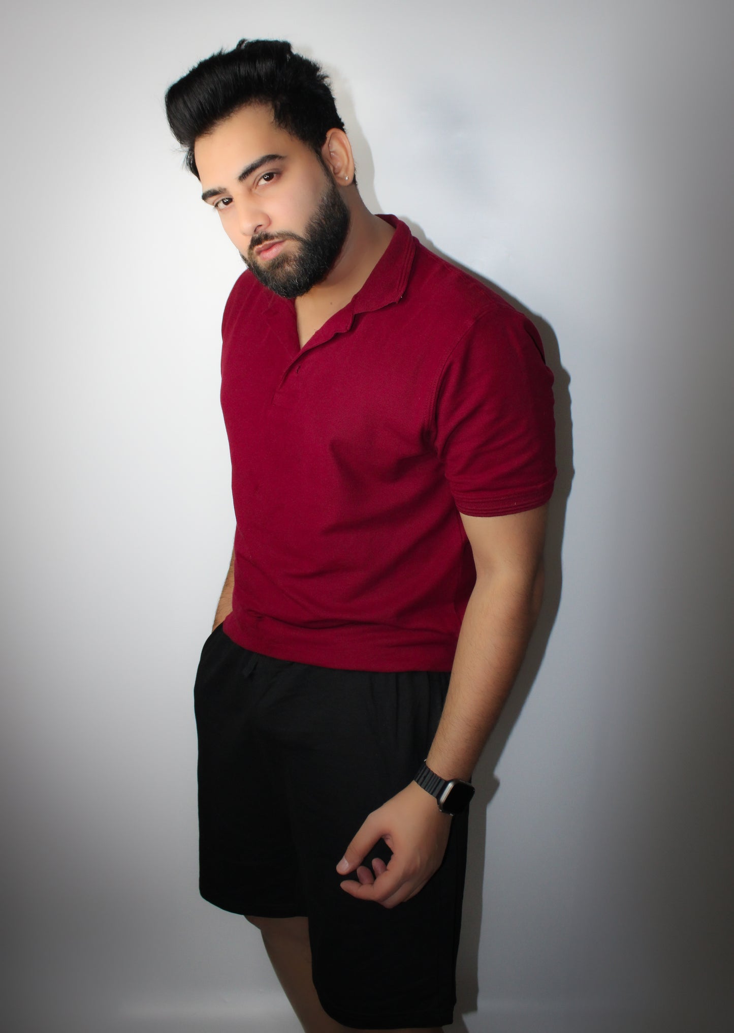 Montx Men's Cotton Shorts - Black Color with Back Pocket