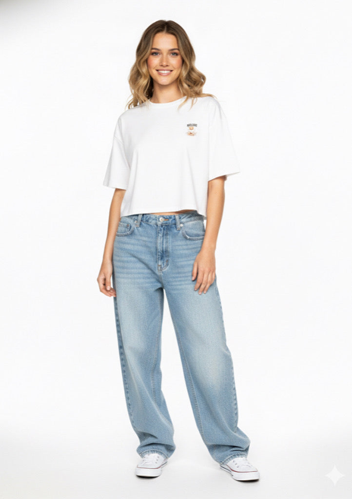 Women's White Color Teddy Printed T-shirt – Regular Fit - Montx The Clothing Brand