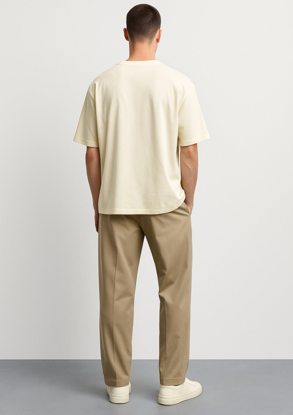 Oversized Off-White T-Shirt for Men – Minimal Streetwear Essential