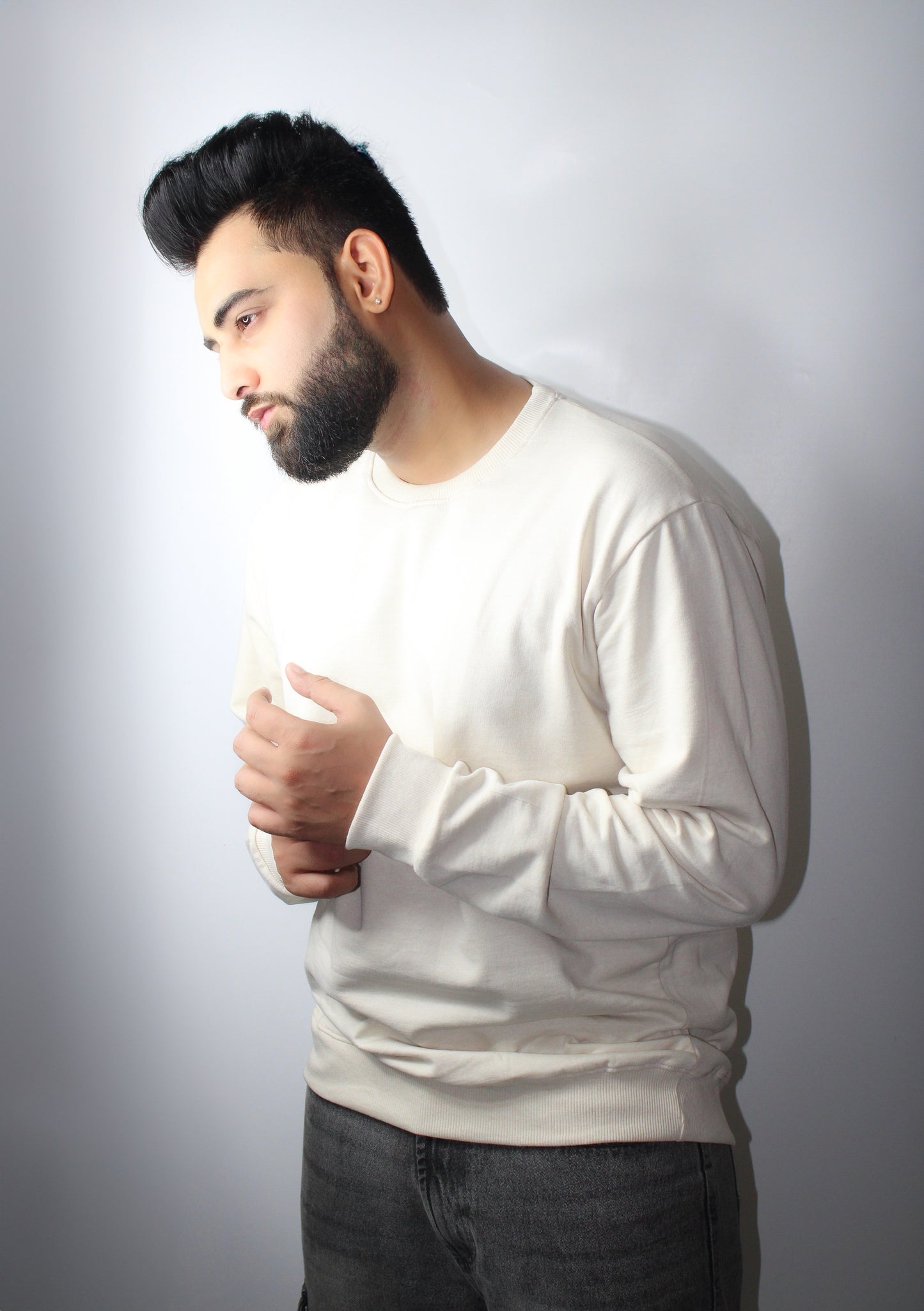 Classic Off-White Regular Fit Sweatshirt for Men - Montx The Clothing Brand