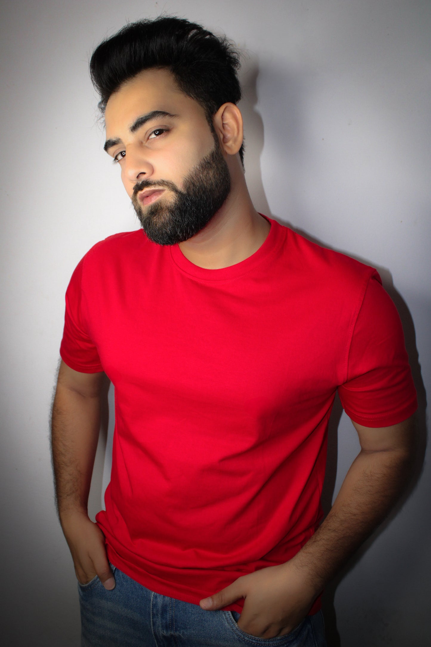 Men's Half Sleeve Round Neck Regular Fit T-Shirt  - Red Color