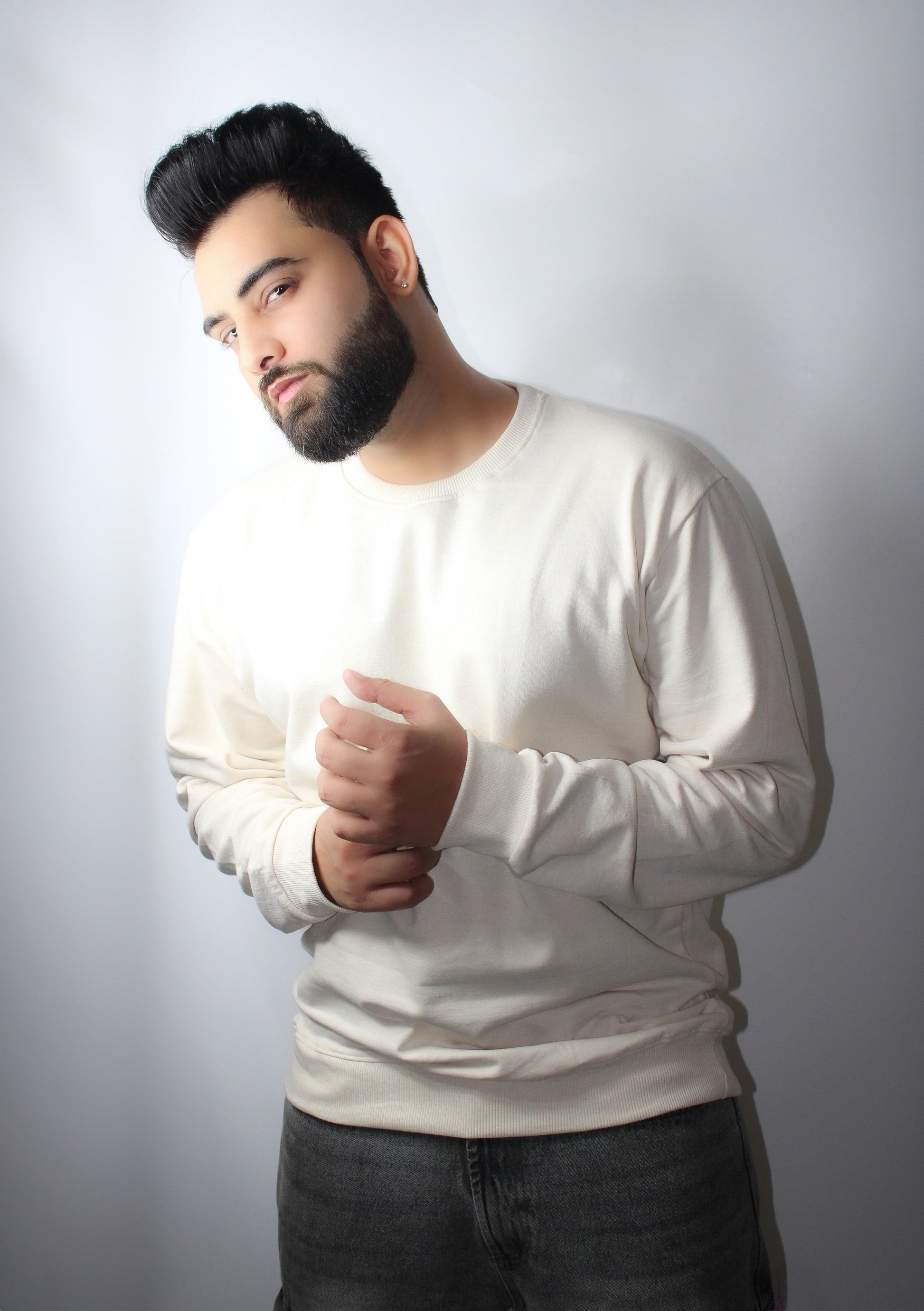 Classic Off-White Regular Fit Sweatshirt for Men - Montx The Clothing Brand