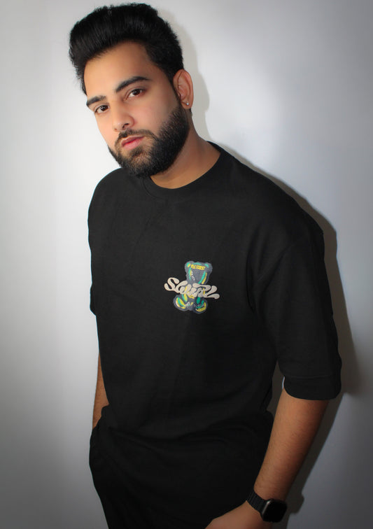 Montx Men's Polar Bear Design T-shirt Loose Fit Street Style - Black Color - Montx The Clothing Brand