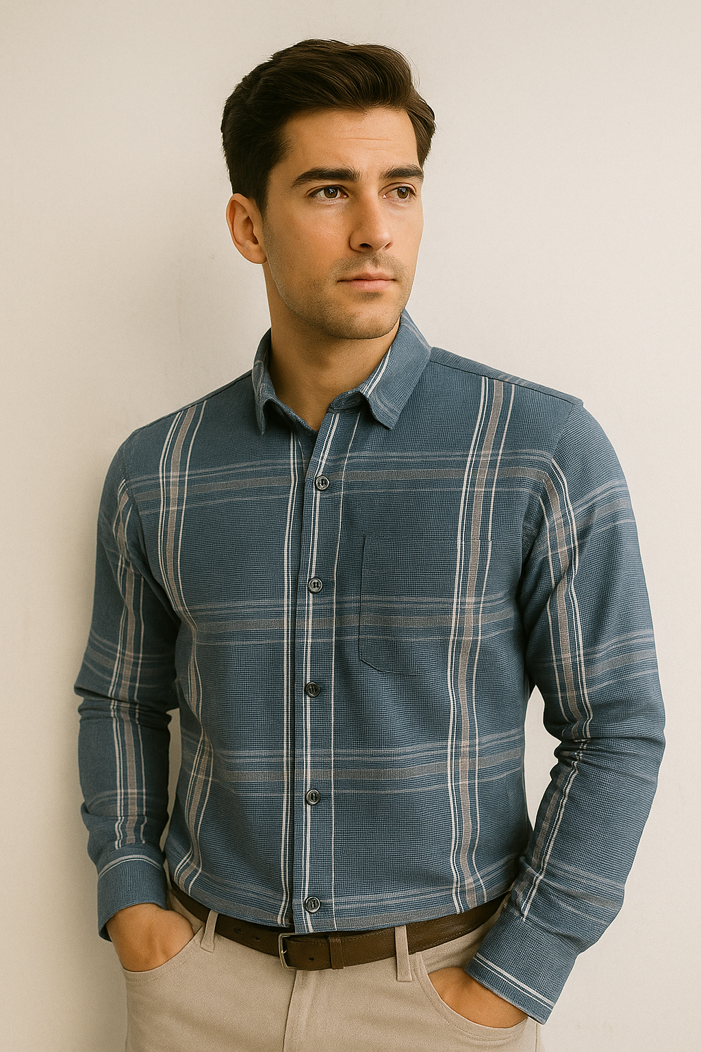Montx Blue Checked Cotton Shirt – Cool, Classic & Comfortable