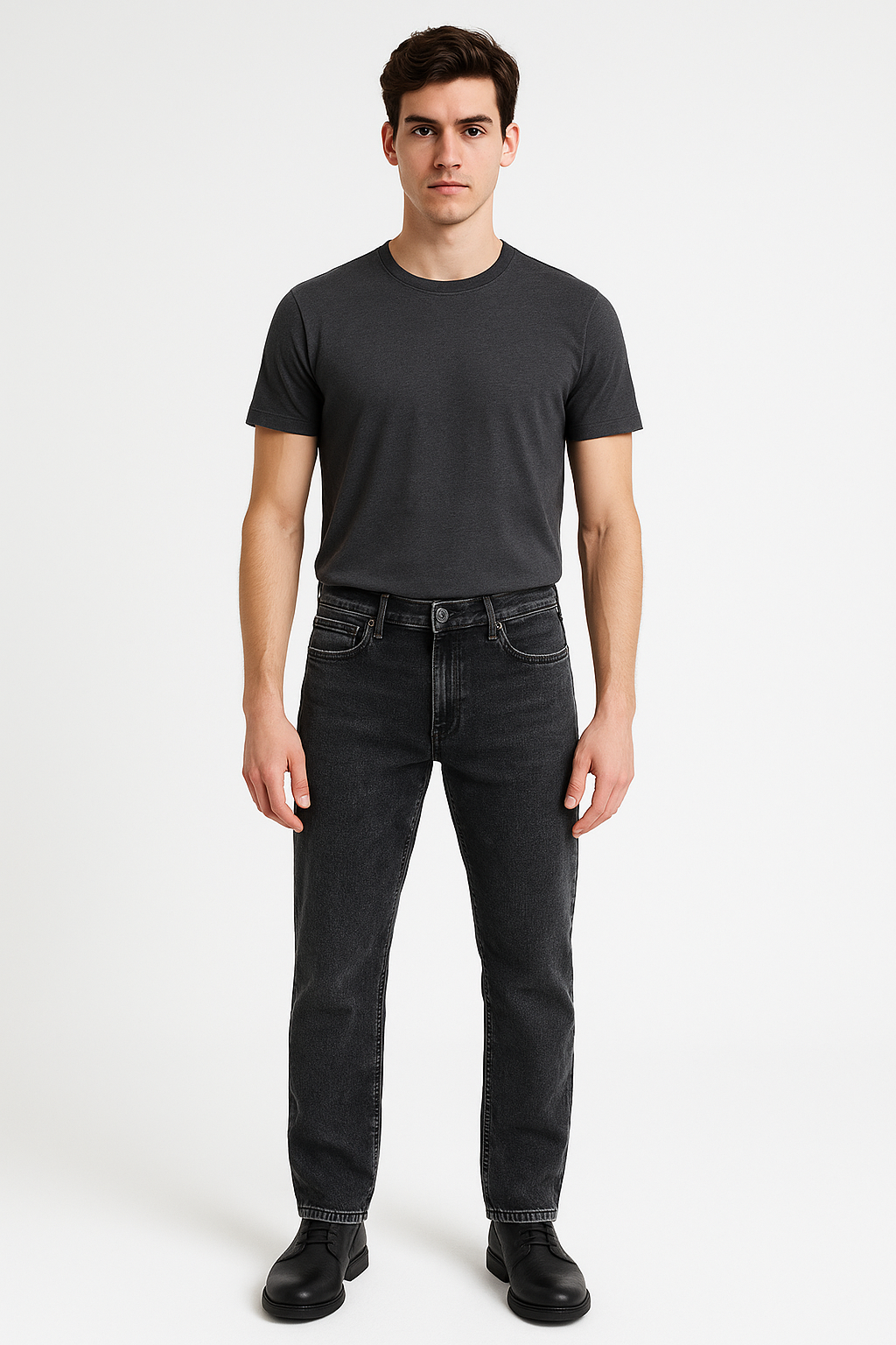 Montx Men's Straight Fit Denim Jeans  - Charcoal Color