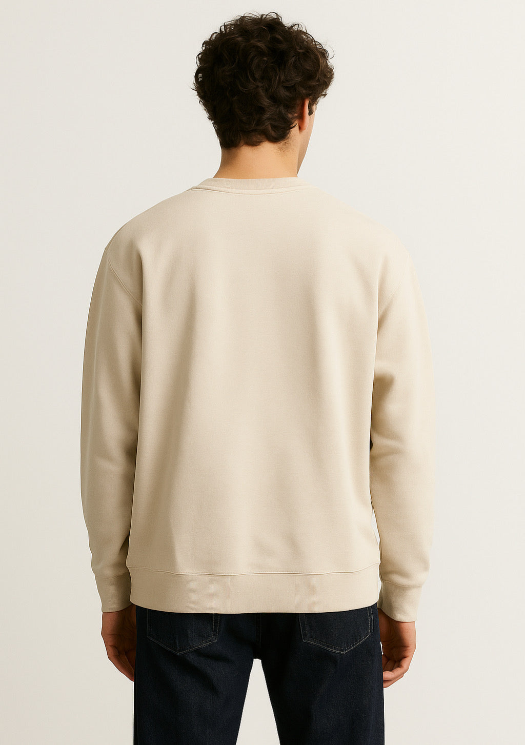 Classic Off-White Regular Fit Sweatshirt for Men