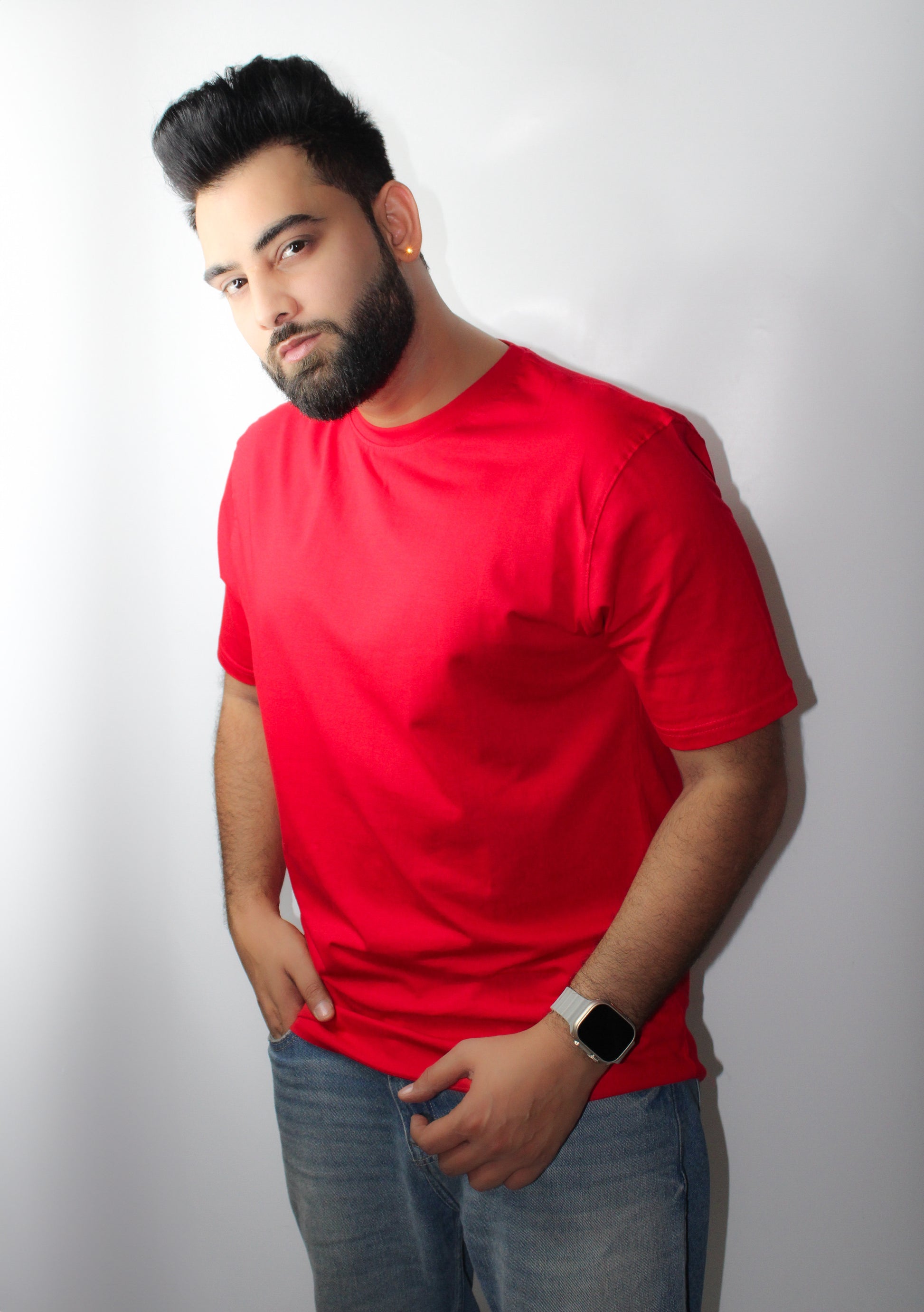 Men's Half Sleeve Round Neck Regular Fit T-Shirt  - Red Color - Montx The Clothing Brand