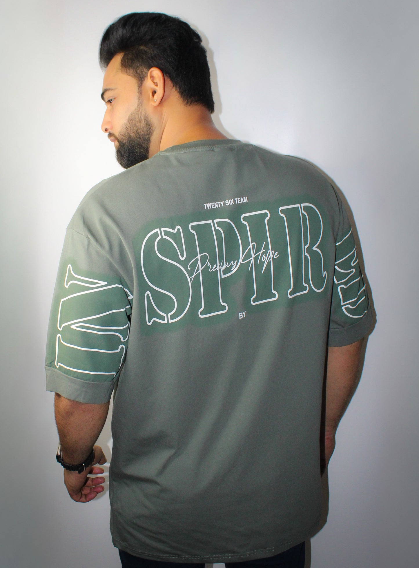 Montx Men's Inspired Print T-shirt Oversized Fit - Olive Color
