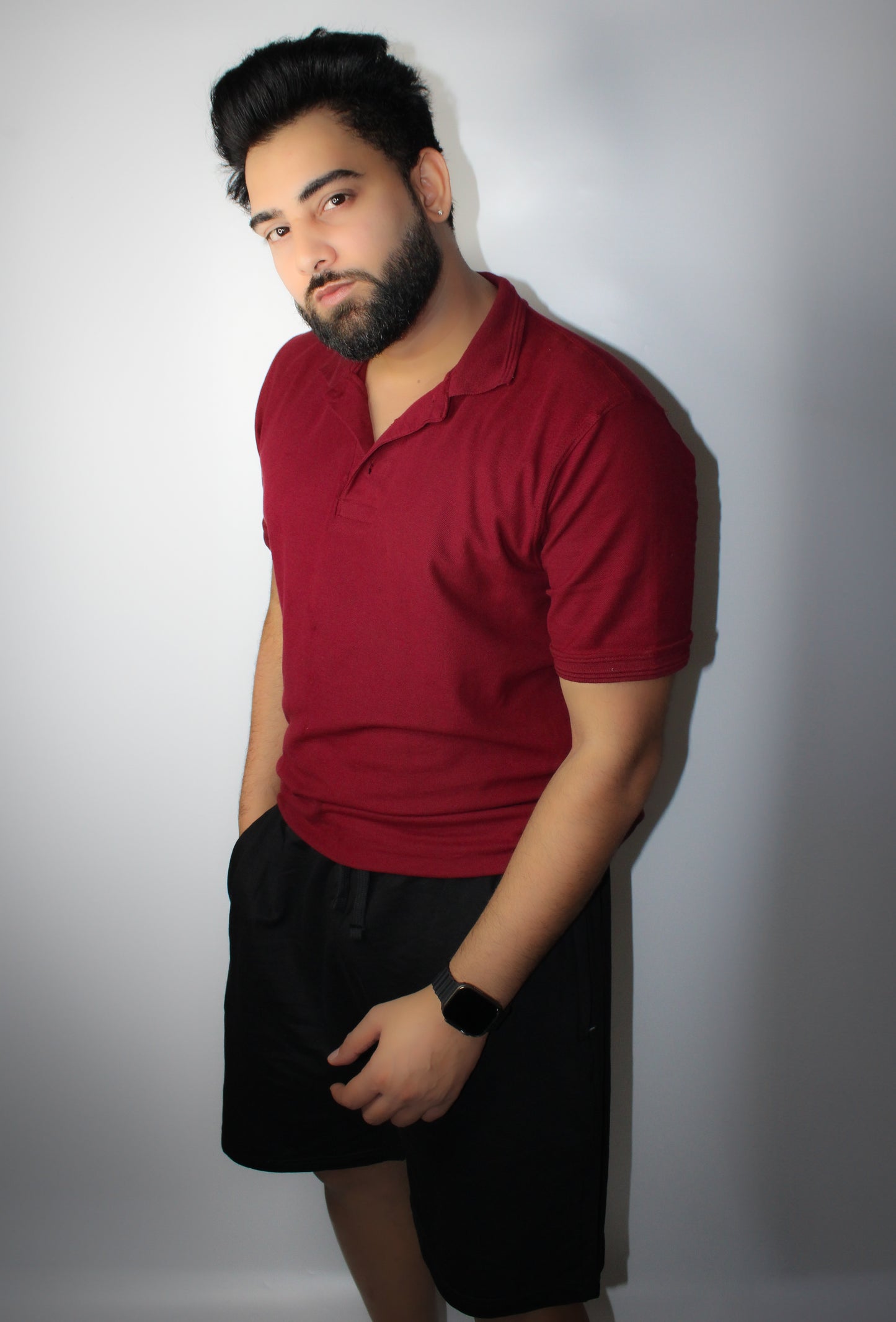 Montx Men's Cotton Shorts - Black Color with Back Pocket