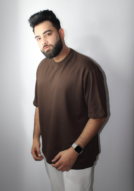 Oversized Brown T-Shirt for Men – Minimal Street Style