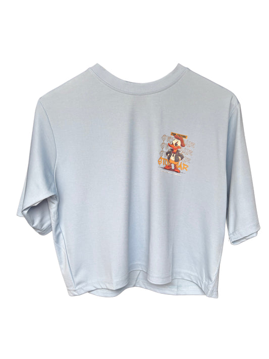 Women's Donald Duck Printed T-Shirt Regular Fit - Sky Blue Color