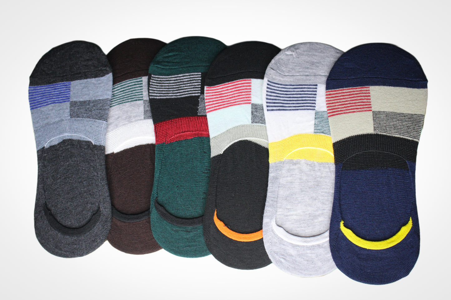Montx Men's No-Show Socks – Pack of 6 (Multicolor)