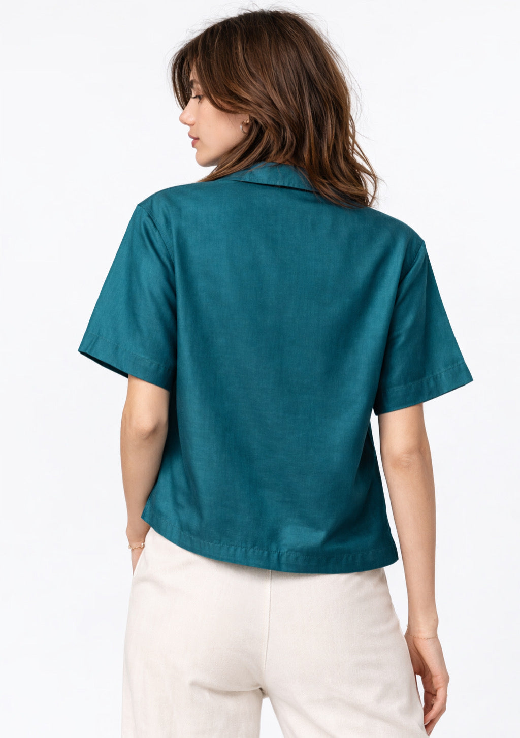Women's Firozi Color Embroidered Shirt with Inner Crop Top - Montx The Clothing Brand