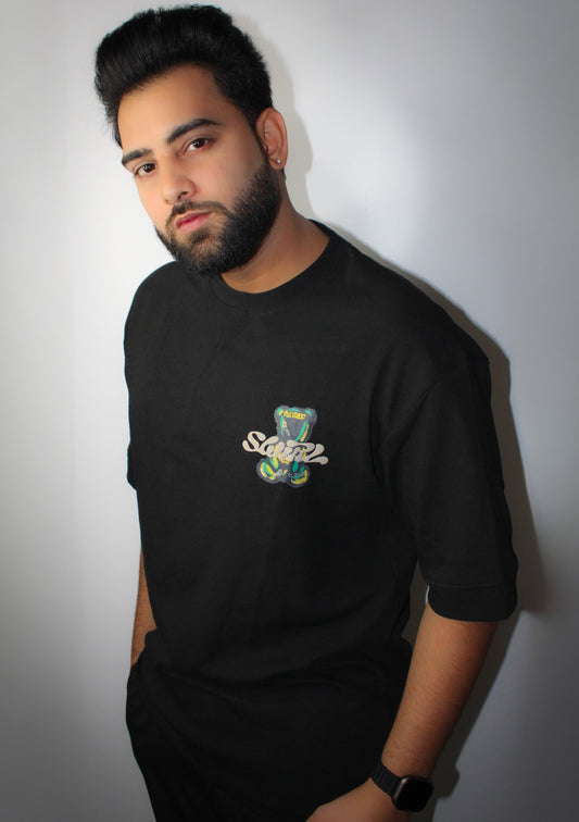 Montx Men's Polar Bear Design T-shirt Loose Fit Street Style - Black Color