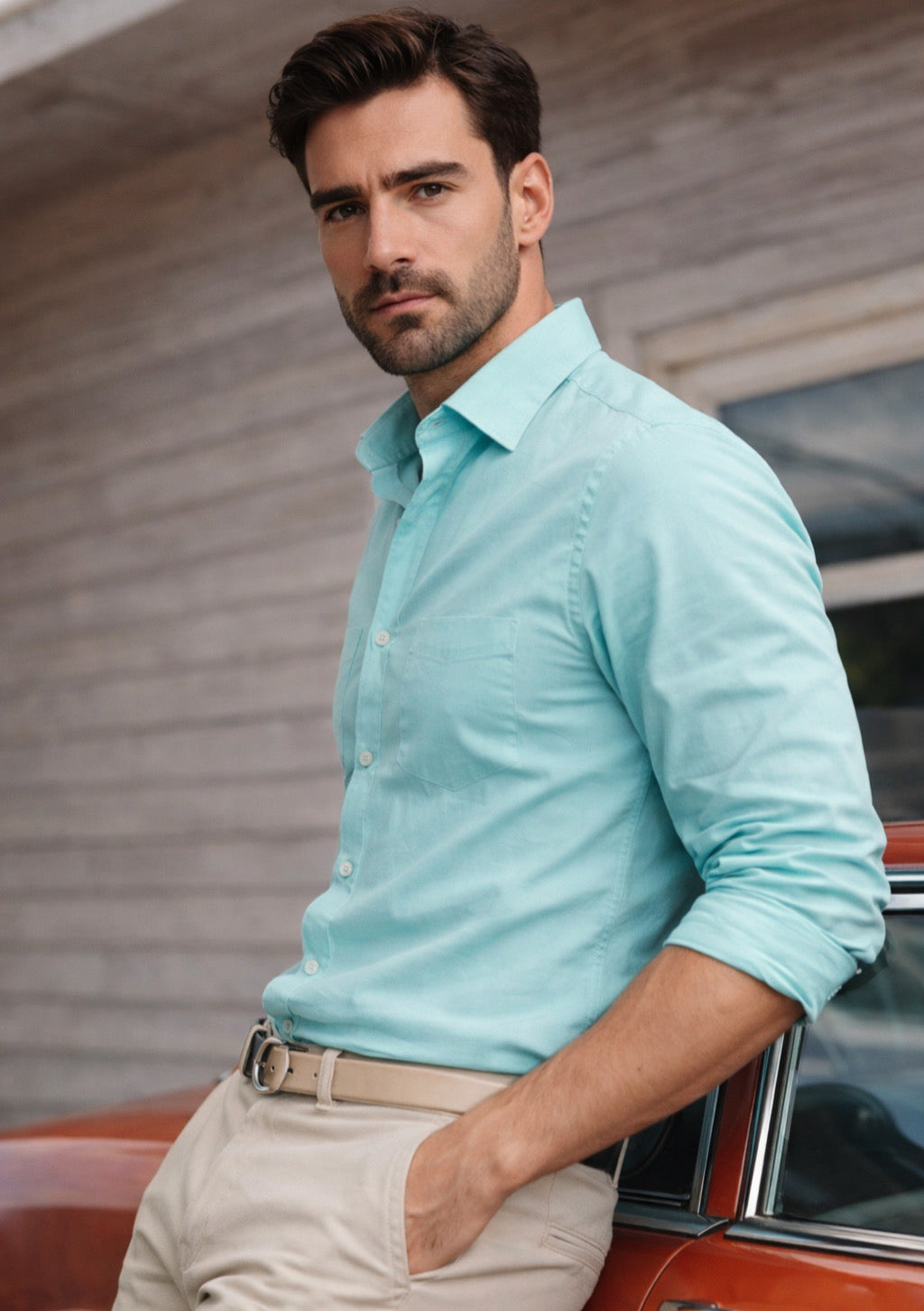 Men’s Premium Cotton Full-Sleeve Shirt – Sky Blue - Montx The Clothing Brand