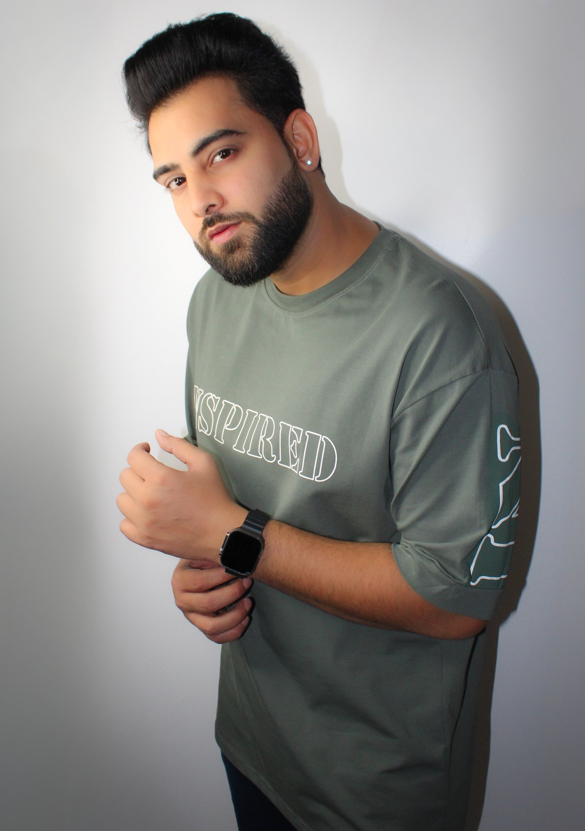 Montx Men's Inspired Print T-shirt Oversized Fit - Olive Color - Montx The Clothing Brand