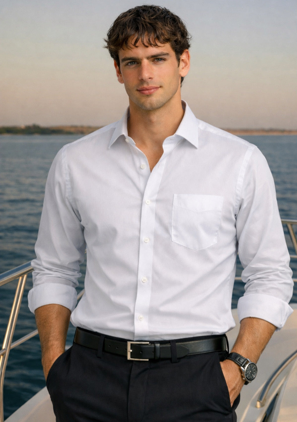 Men’s Premium Cotton Full-Sleeve Shirt – White - Montx The Clothing Brand