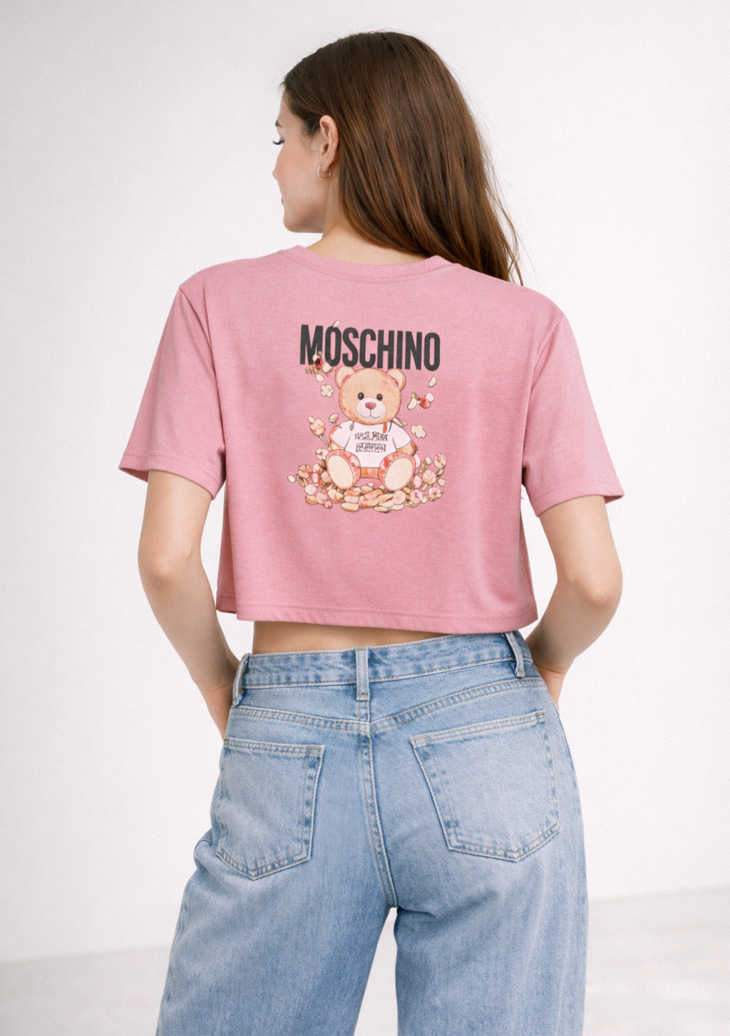 Women's Pink Color Teddy Printed T-shirt – Regular Fit - Montx The Clothing Brand