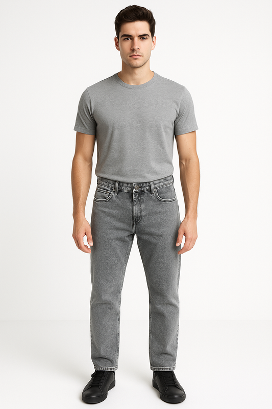 Montx Men's Straight Fit Denim Jeans – Grey Color