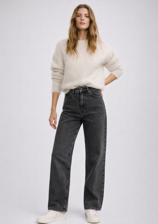 Montx Women's Denim Jeans Straight Fit - Charcoal Color - Montx The Clothing Brand