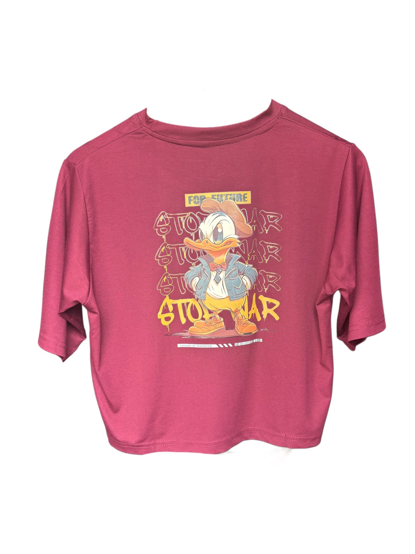 Women's Donald Duck Printed T-Shirt Regular Fit - Maroon Color