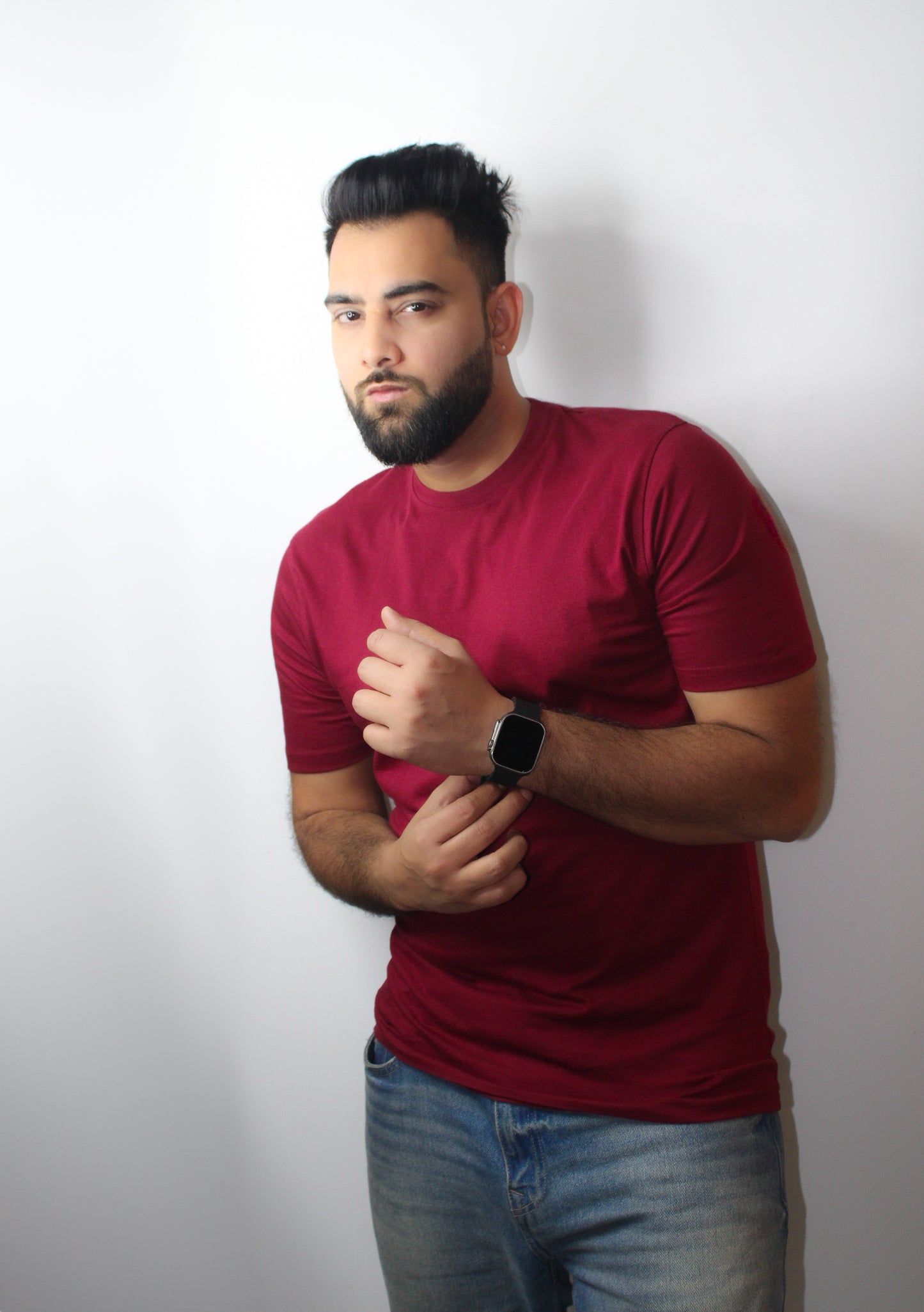 Men's Half Sleeve Round Neck Regular Fit T-Shirt – Wine Color - Montx The Clothing Brand