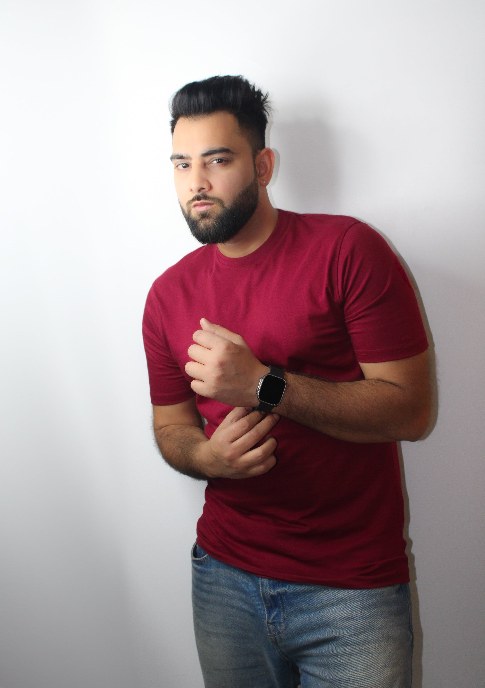 Men's Half Sleeve Round Neck Regular Fit T-Shirt – Wine Color - Montx The Clothing Brand