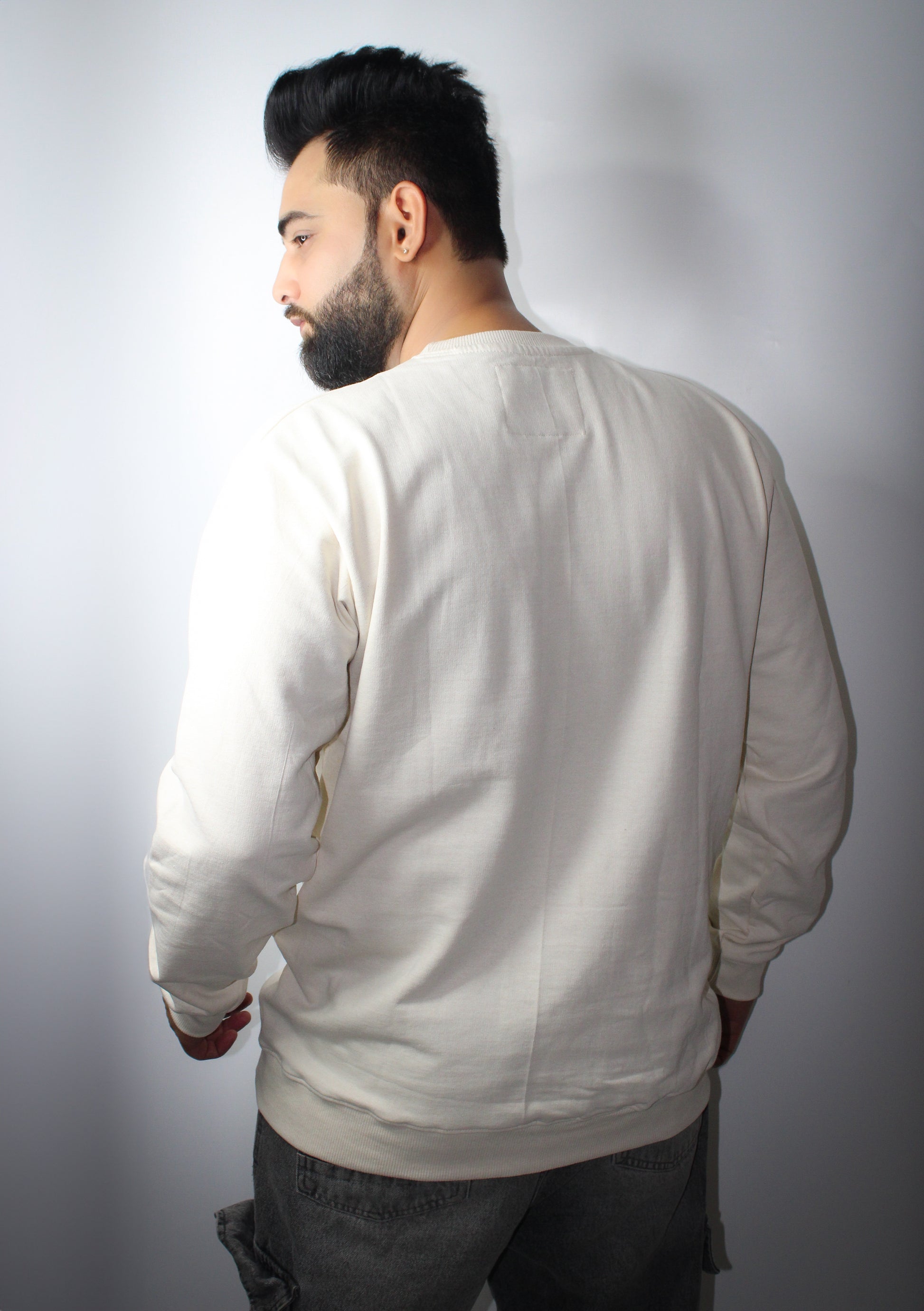 Classic Off-White Regular Fit Sweatshirt for Men - Montx The Clothing Brand