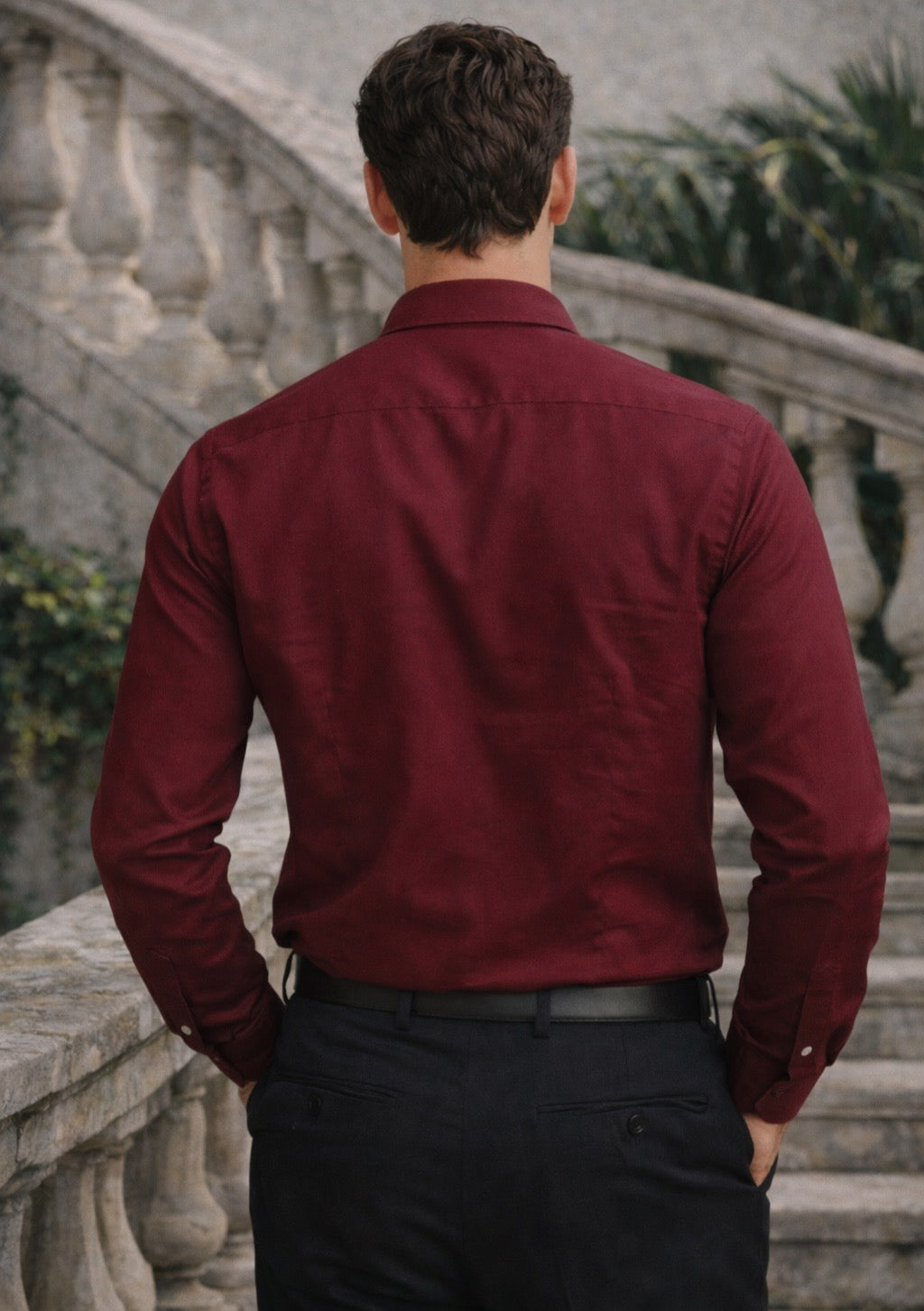 Men’s Premium Cotton Full-Sleeve Shirt – Wine - Montx The Clothing Brand