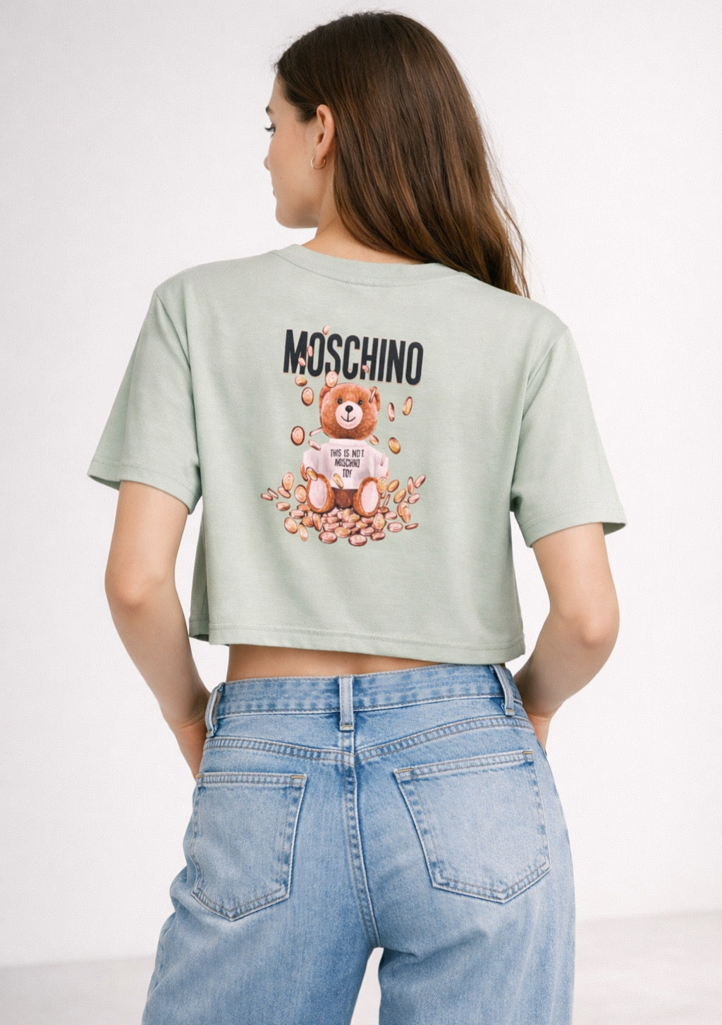 Women's Sea Green Color Teddy Printed T-shirt – Regular Fit - Montx The Clothing Brand