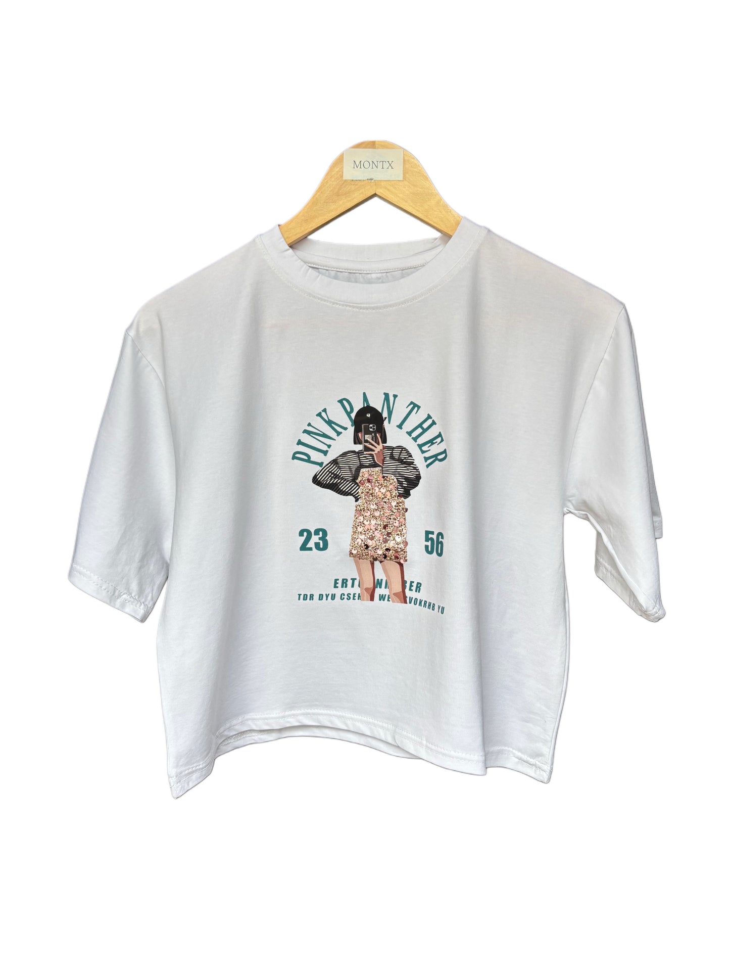 Women's White Color Pink Panther Printed T-shirt – Regular Fit