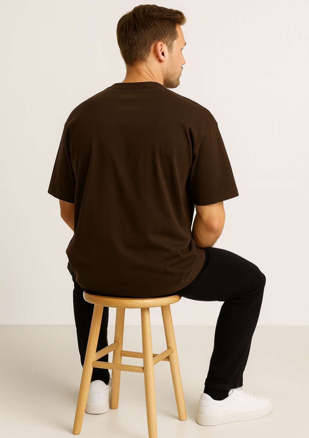 Oversized Brown T-Shirt for Men – Minimal Street Style