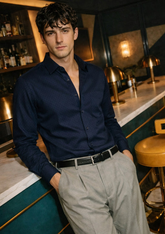 Men’s Premium Cotton Party Wear Shirt – Royal Blue - Montx The Clothing Brand