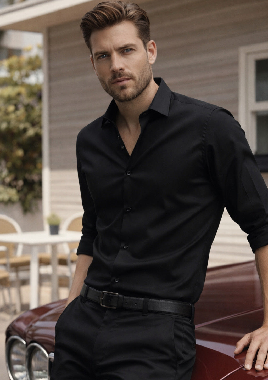 Men’s Premium Cotton Full-Sleeve Shirt – Black - Montx The Clothing Brand