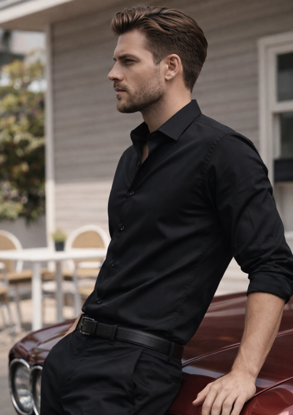 Men’s Premium Cotton Full-Sleeve Shirt – Black - Montx The Clothing Brand