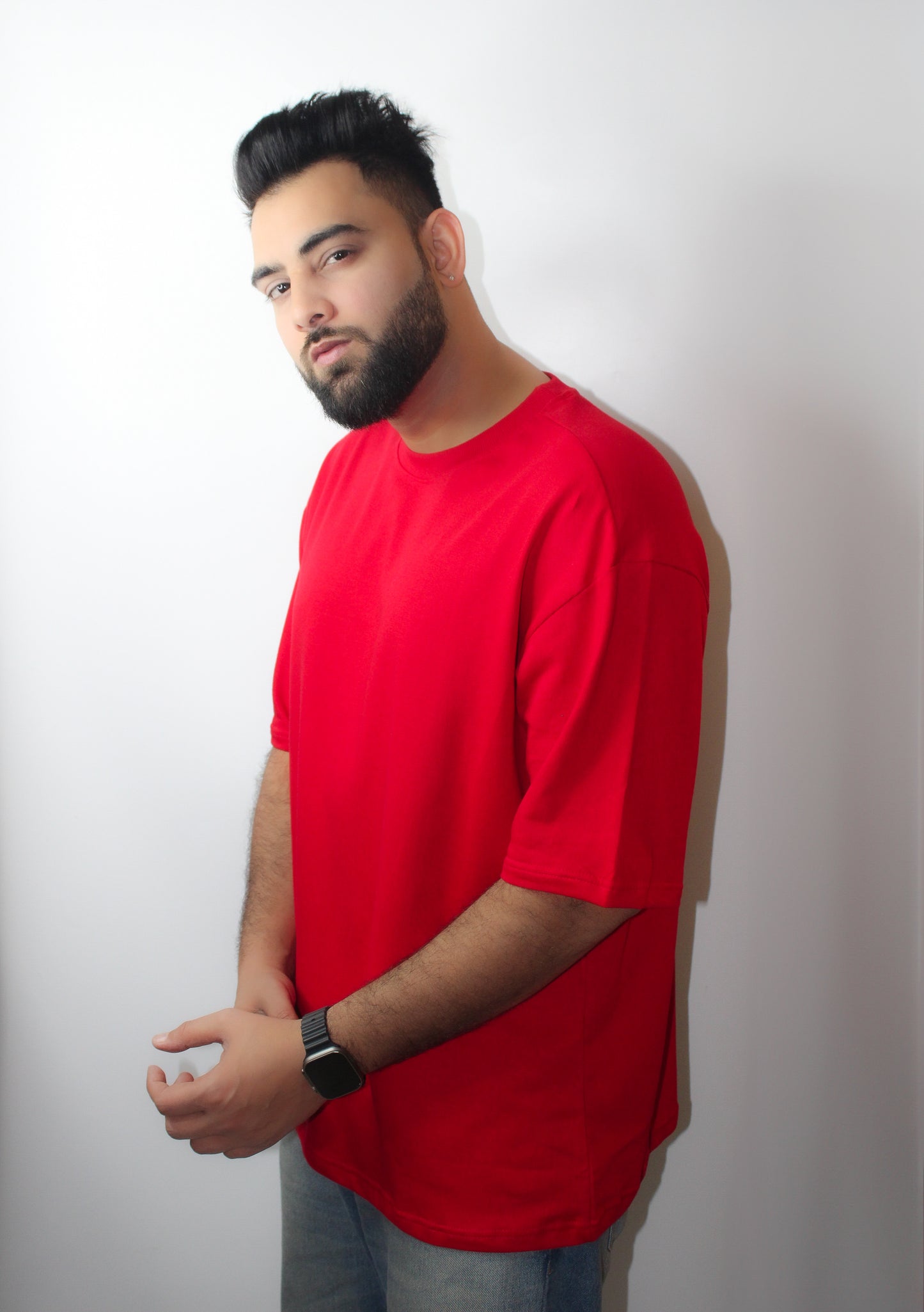 Montx Red Oversized T-Shirt – French Terry Cotton - Montx The Clothing Brand