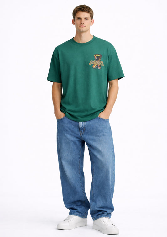 Montx Men's Polar Bear Design T-shirt  Loose Fit Street Style - Sea Green Color - Montx The Clothing Brand