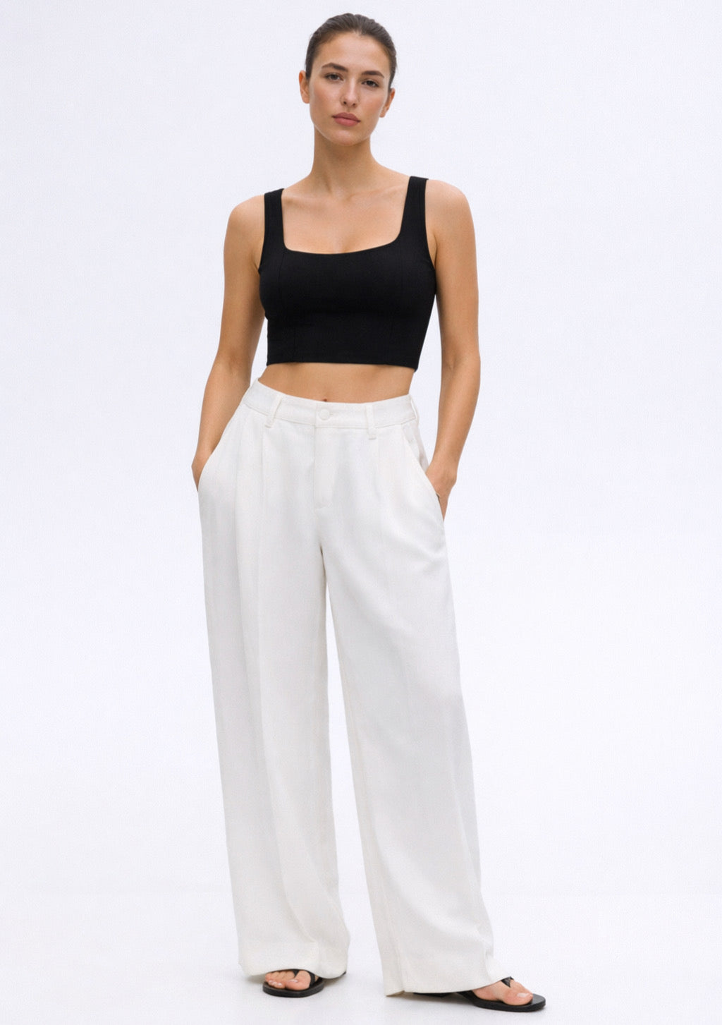 Women's Black Crop Top with Air Suspended Bra Pads - Montx The Clothing Brand