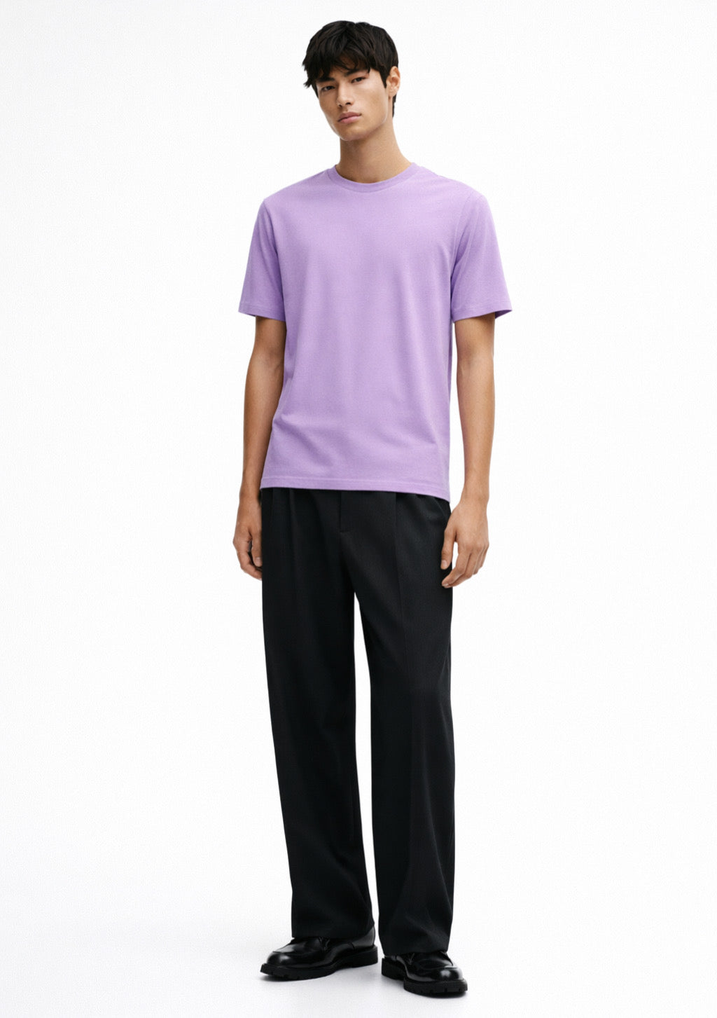 Men's Half Sleeve Round Neck T-Shirt Regular Fit - Lavender Color - Montx The Clothing Brand