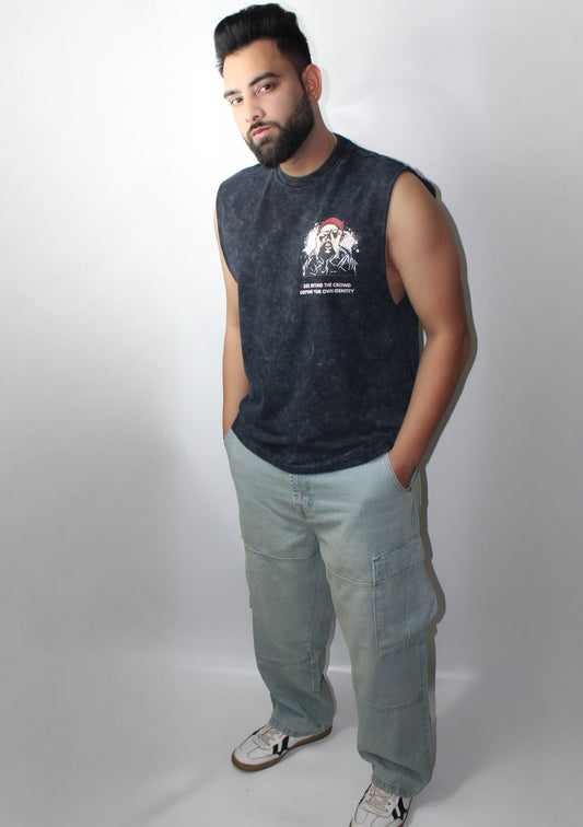 Montx Acid Wash Black Tank Top – Premium Streetwear Essential - Montx The Clothing Brand