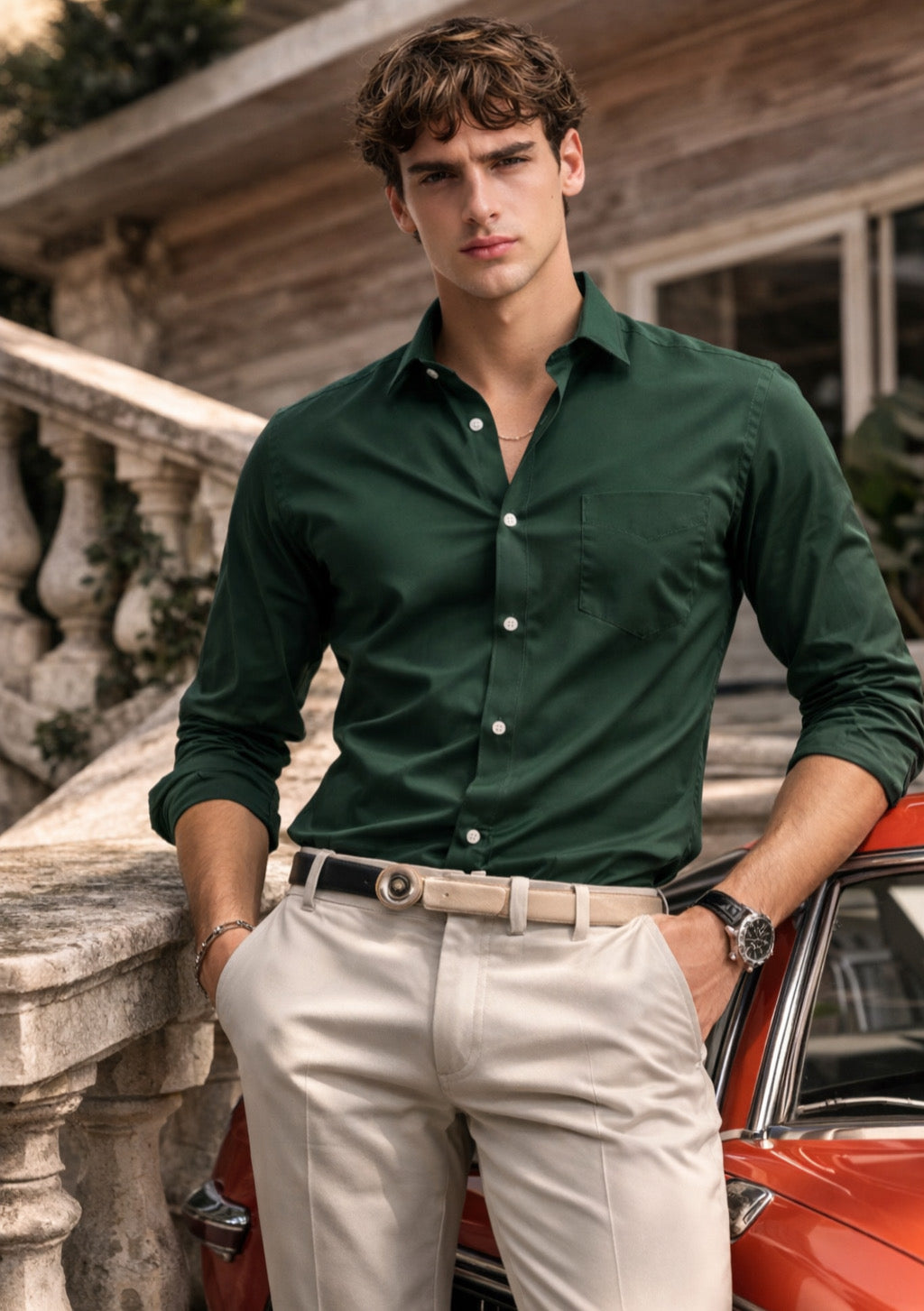 Men’s Premium Cotton Full-Sleeve Shirt – Green - Montx The Clothing Brand