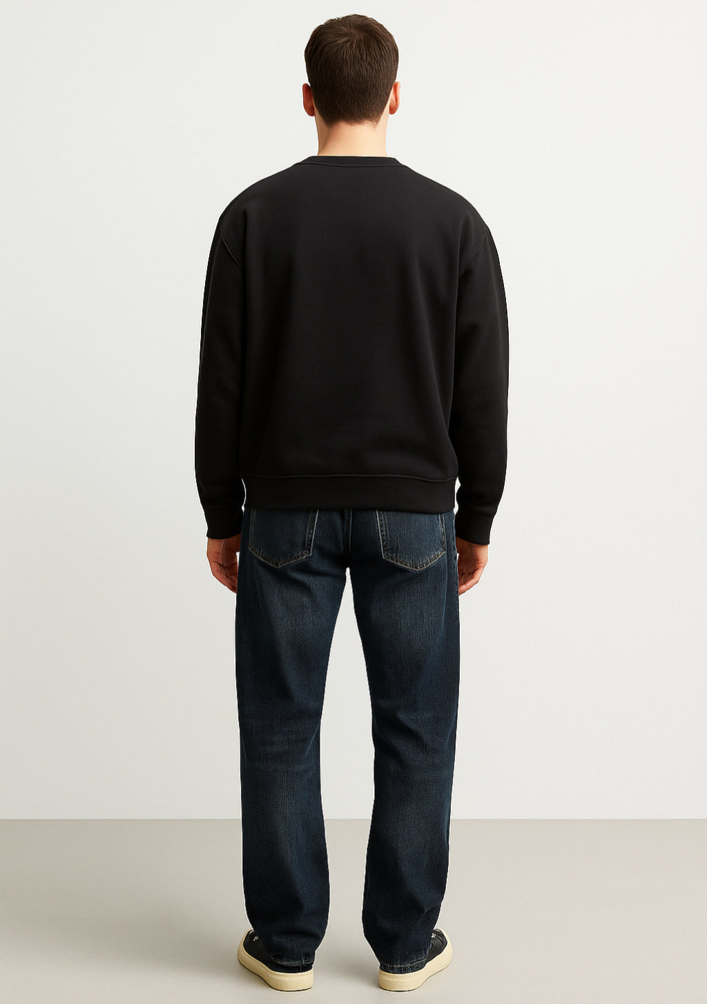 Essential Black Regular Fit Sweatshirt for Men