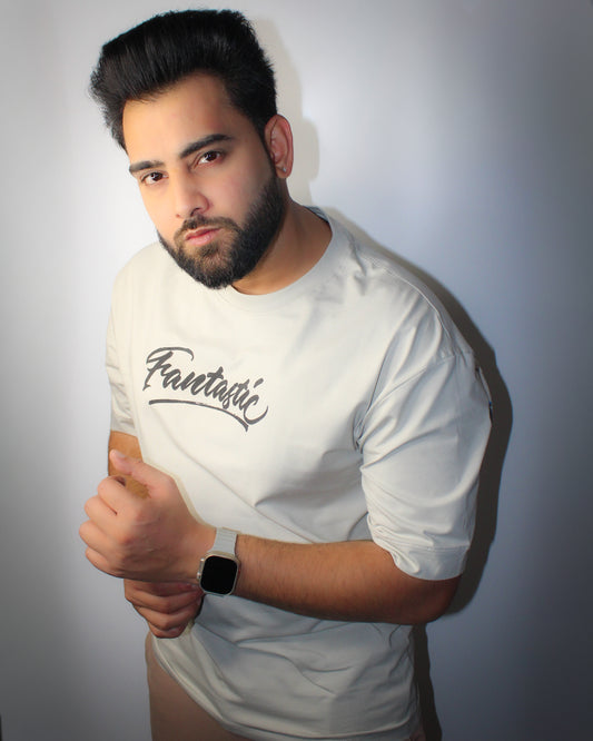 Montx Men's Fantastic Print T-shirt  Loose Fit  Street Style - Off White Color