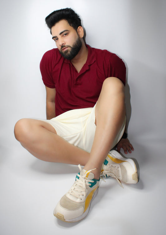 Montx Men's Cotton Shorts with Back Pocket - Off White Color - Montx The Clothing Brand